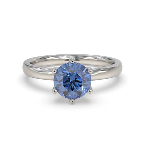Classic Round Blue Sapphire Solitaire Ring