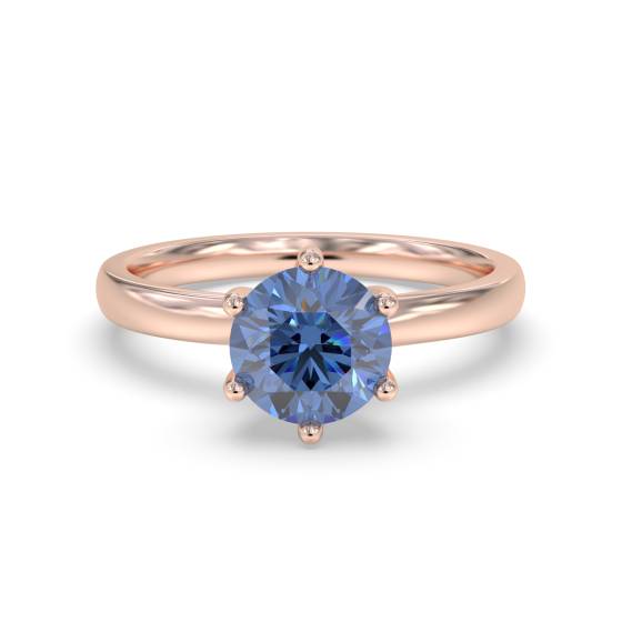Classic Round Blue Sapphire Solitaire Ring