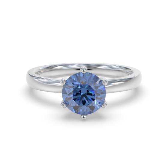 Classic Round Blue Sapphire Solitaire Ring