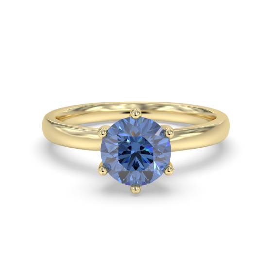 Classic Round Blue Sapphire Solitaire Ring