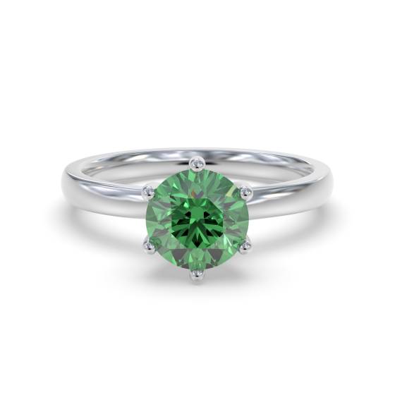 Classic Round Emerald Solitaire Ring