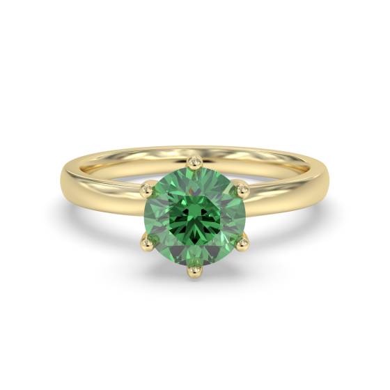 Classic Round Emerald Solitaire Ring