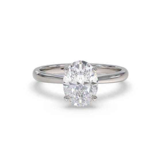 1.88ct VVS2/E Lab Grown Oval Diamond Solitaire Ring in Platinum