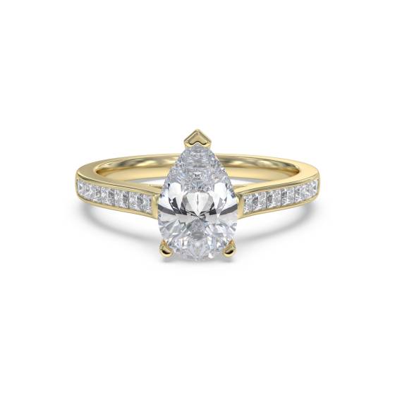 Pear Diamond Shoulder Set Ring