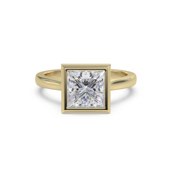 Princess Diamond Bezel Set Engagement Ring