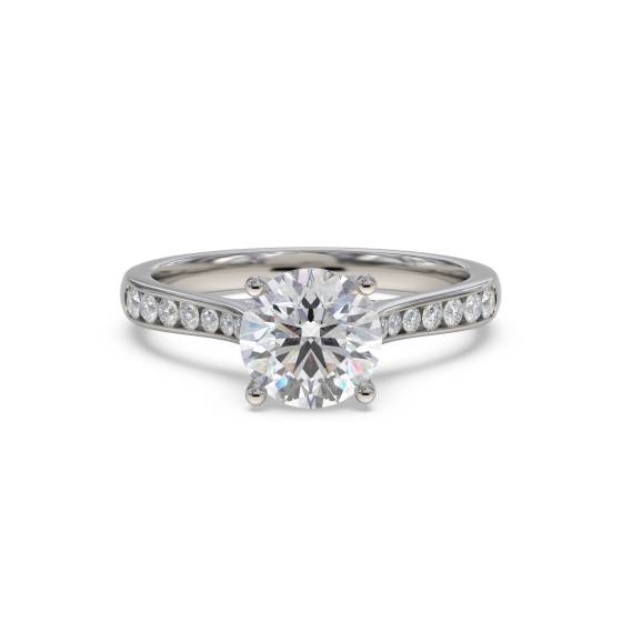 Round Diamond Shoulder Set Ring
