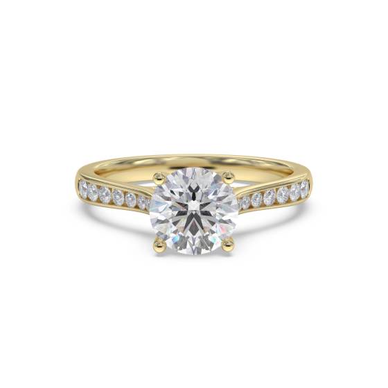 Round Diamond Shoulder Set Ring