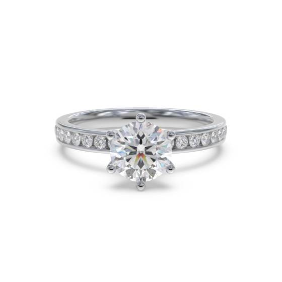 Round Diamond Shoulder Set Ring