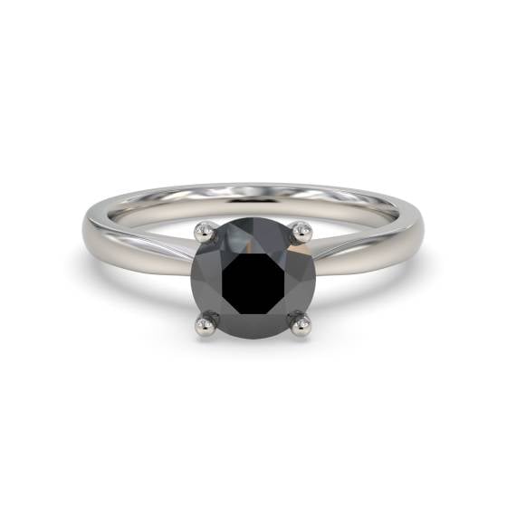 Black Diamond Solitaire Ring