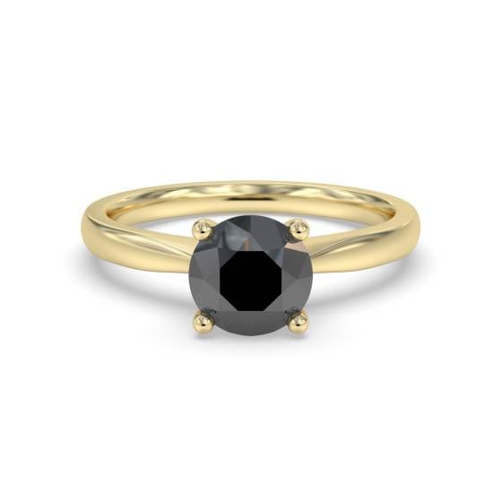 Black Diamond Solitaire Ring