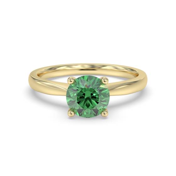 Classic Round Emerald Solitaire Ring