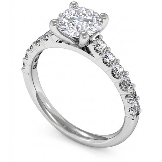 1.25ct VVS1/D Round Cut Lab Grown Diamond Shoulder Set Ring