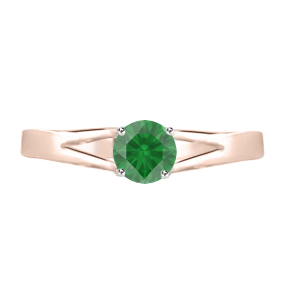Classic Round Emerald Solitaire Ring
