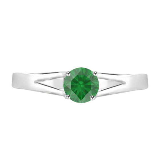 Classic Round Emerald Solitaire Ring