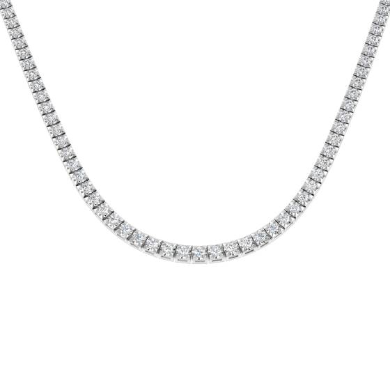 9.48ct SI/F-G Round Cut Natural Diamond 18Inches Line Necklace