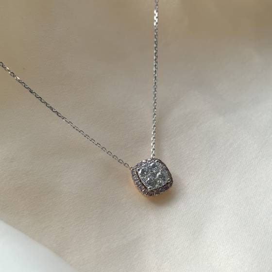 0.80ct VVS/F-G Round Cut Natural Diamond Designer Pendant