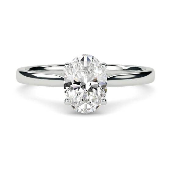 4.25ct VVS2/D Oval Cut Labgrown Diamond Gallery Set Solitaire Ring