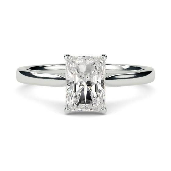 0.41ct VVS1/D Radiant Cut Natural Diamond Solitaire Ring