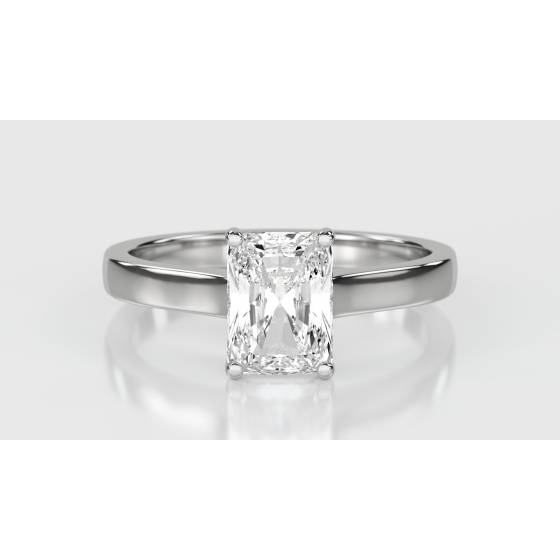 2.04ct VVS2/D Lab Grown Radiant Diamond Solitaire Ring in 9k White Gold