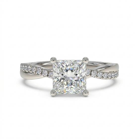 1.30ct VVS1/D Princess Cut Lab Grown Diamond Shoulder Set Ring