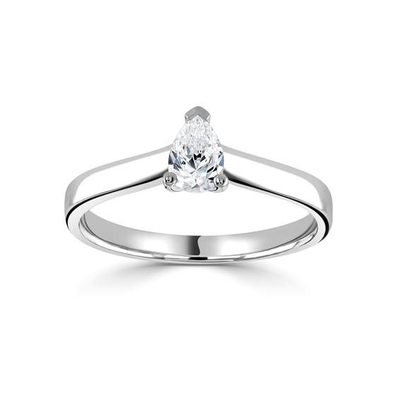 1.06ct VVS1/E Pear Cut Lab Grown Diamond Solitaire Ring