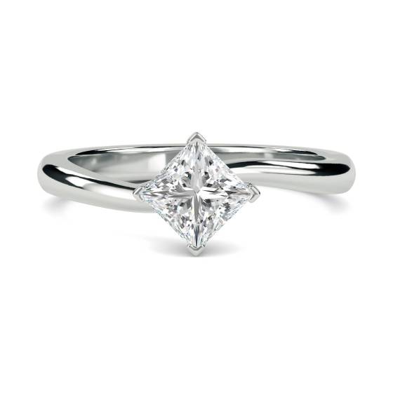 0.71ct SI2/G Princess Cut Natural Diamond Soliatire Ring