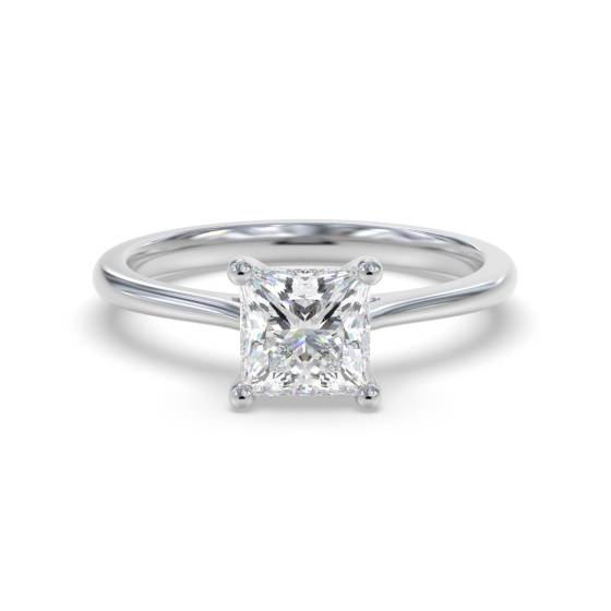 0.80ct VS1/D Princess Cut Natural Diamond Solitaire Ring