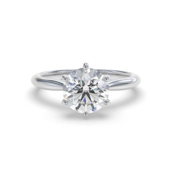 2.04ct VVS2/E Lab Grown Round Diamond Solitaire Ring in 9k White Gold