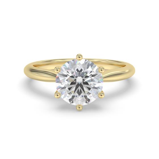 2.03ct VVS2/E Lab Grown Round Diamond Solitaire Ring in 9k Yellow Gold
