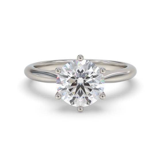 1.54ct VVS2/E Lab Grown Round Diamond Solitaire Ring in Platinum