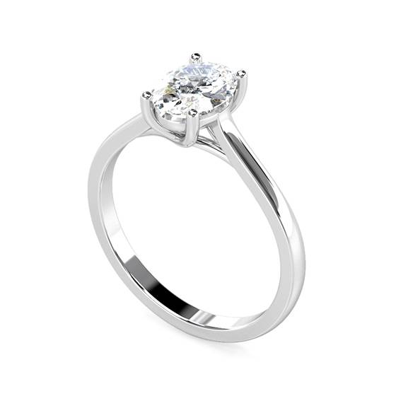 1.35ct VVS2/D Lab Grown Oval Diamond Solitaire Ring in 9k White Gold