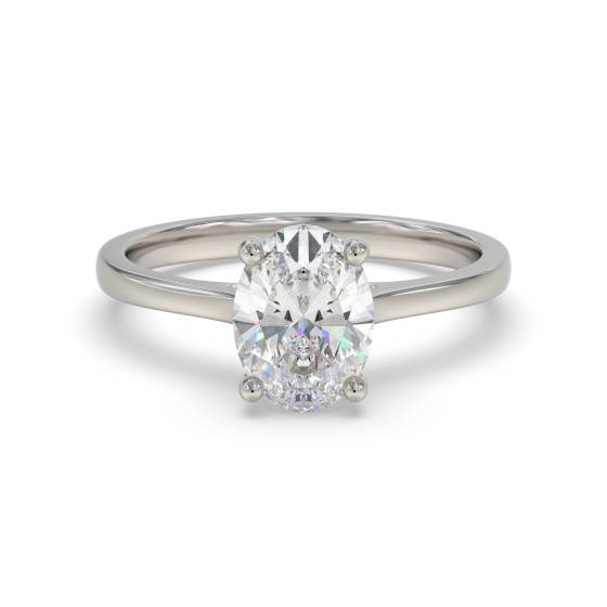 2.58ct VVS2/D Lab Grown Oval Diamond Solitaire Ring in Platinum