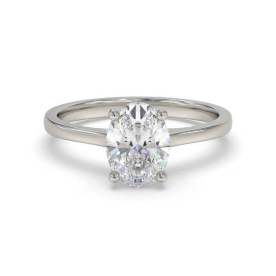 1.02ct VS2/H Oval Cut Natural Diamond Solitaire Ring