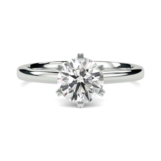 2.05ct VVS2/E Lab Grown Round Diamond Solitaire Ring in 9k White Gold