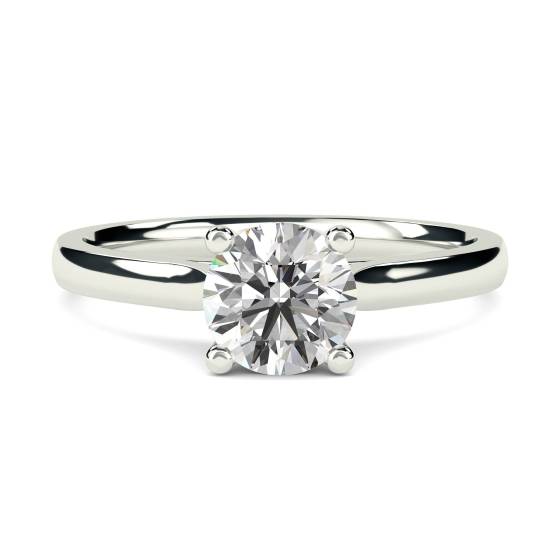 1.00ct VVS2/D Round Cut Lab Grown Diamond Solitaire Ring