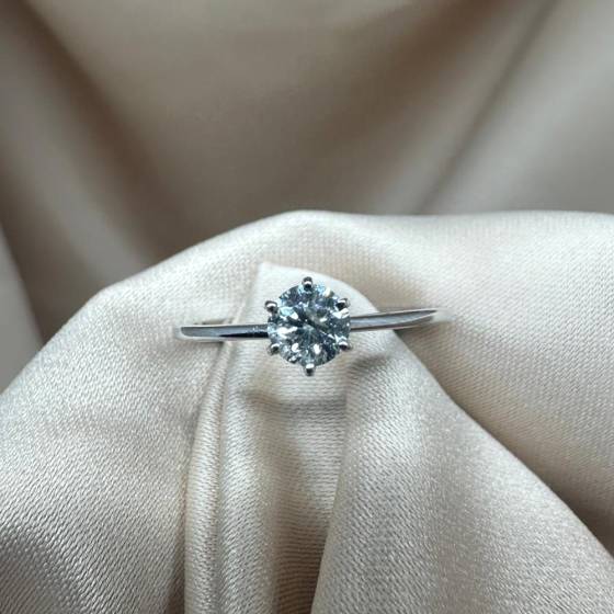 0.50ct I1/F Round Cut Natural Diamond Solitaire Ring