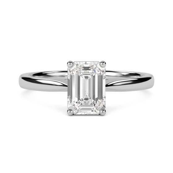 0.79ct VVS2/E Emerald Cut Lab Grown Diamond Solitaire Ring