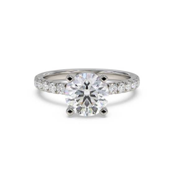 0.75ct I1/F Round Cut Natural Diamond Shoulder Set Ring