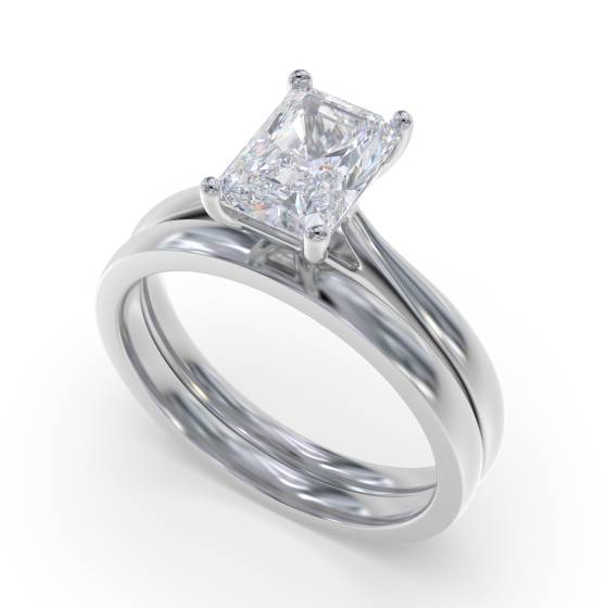 1.5ct VVS2/D Lab Grown Radiant Diamond Solitaire Ring in 9k Yellow Gold