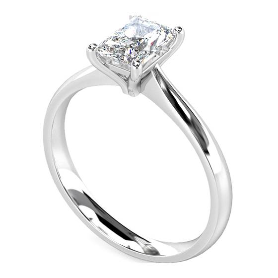 2ct VVS1/D Lab Grown Radiant Diamond Solitaire Ring in 9k White Gold