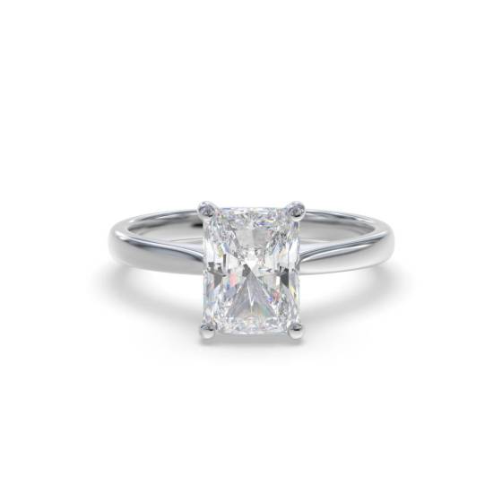 1.51ct VVS2/D Lab Grown Radiant Diamond Solitaire Ring in Platinum