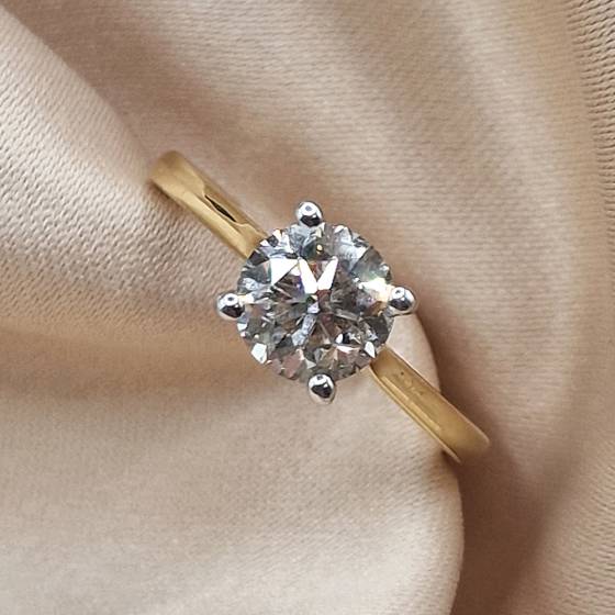1.51ct VVS1/I Round Cut Natural Diamond Solitaire Ring
