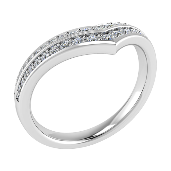 50% Diamond Set Wishbone Ring