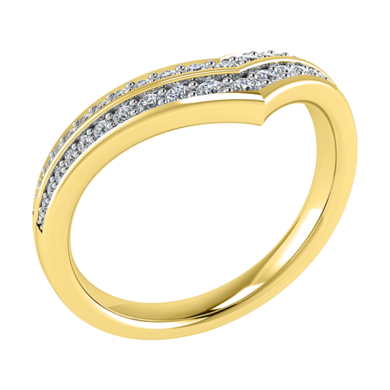 50% Diamond Set Wishbone Ring