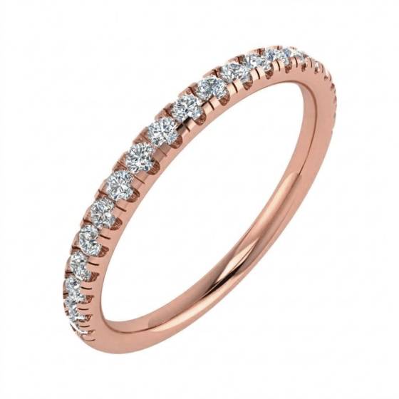 0.14ct VS/E-F Round Cut Natural Diamond Half Eternity Ring
