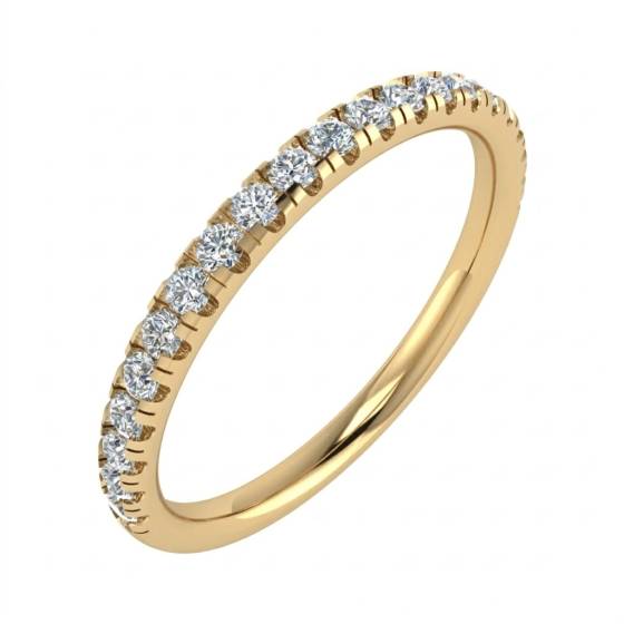 0.16ct VS/E-F Round Cut Natural Diamond Claw Set Half Eternity Ring