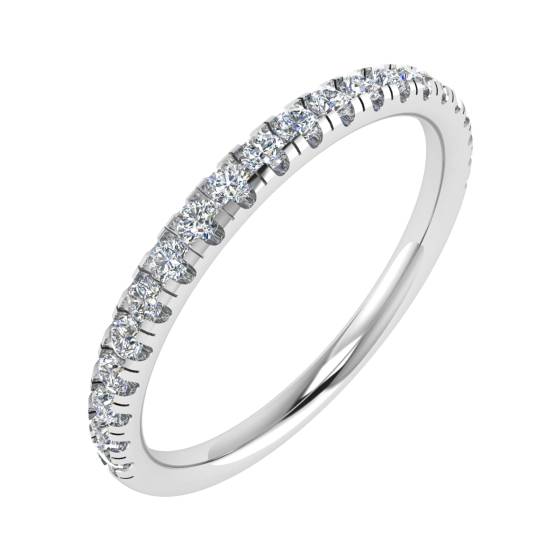 0.15ct VS/E-F Natural Round Diamond Half Eternity in Platinum