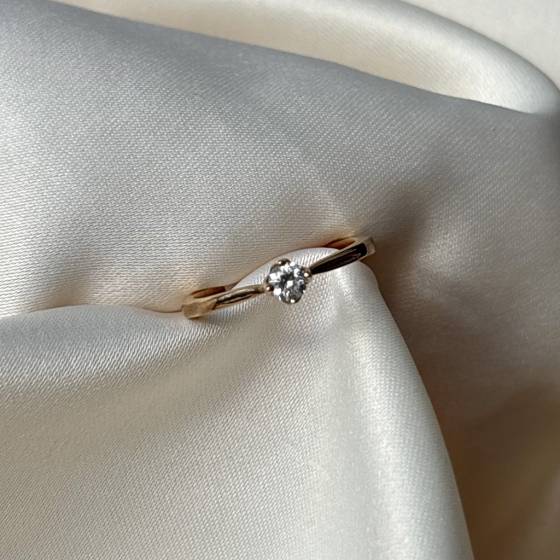 0.21ct SI/F Round Cut Natural Diamond Solitaire Ring