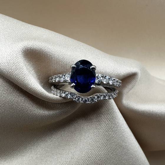 2.22ct VVS/E-F Oval Cut Natural Diamond Bridal Set Ring