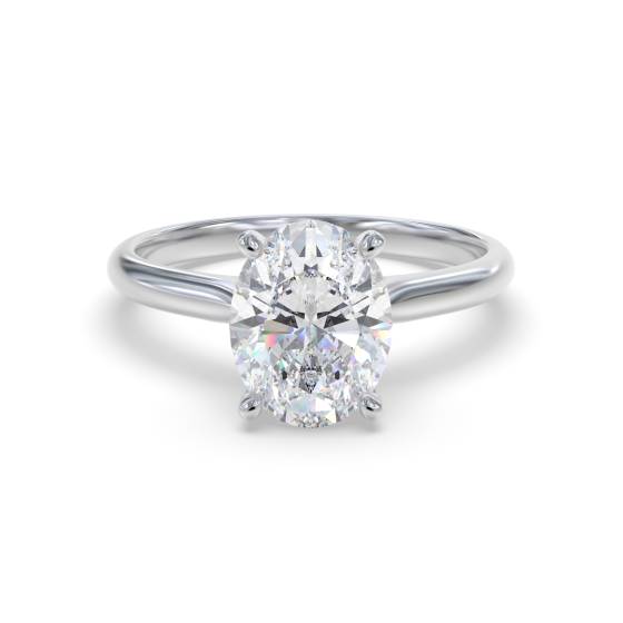 5.00ct VS1/F Lab Grown Oval Diamond Solitaire Ring in 9k White Gold